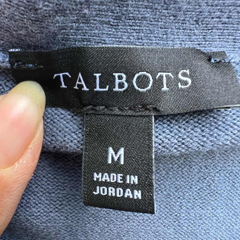 Talbots Blue Scoop Neck 3/4 sleeve Sweater size Med - Picture 4 of 7